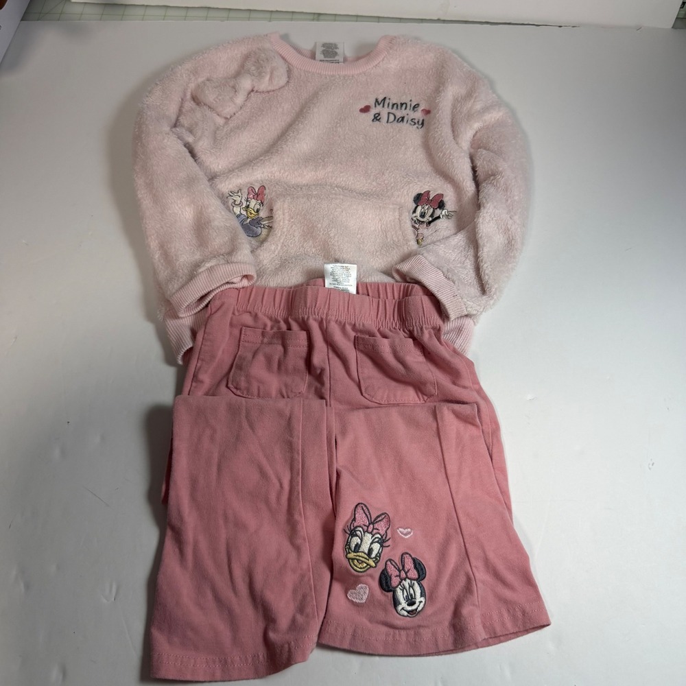 Disney Minnie Mouse Daisy Duck Pink Fleece Sweatshirt and Pants Set 4T